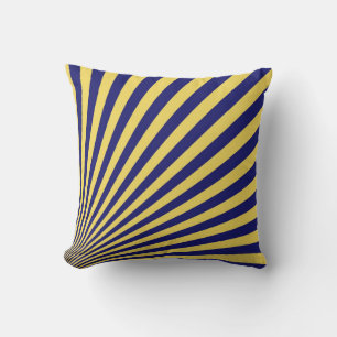 Jaune et bleu Funky Art Abstrait - Coussin