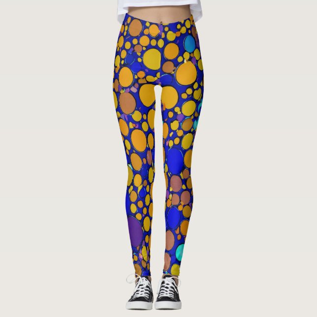 JAUNE ET BLEU PURPLE JAUNES Leggings d'anniversair (Devant)