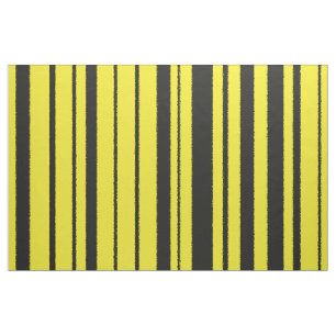 Jaune et noir gaffez le tissu de rayures de
