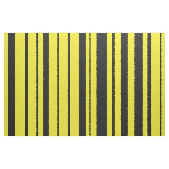 Jaune et noir gaffez le tissu de rayures de (Yard)