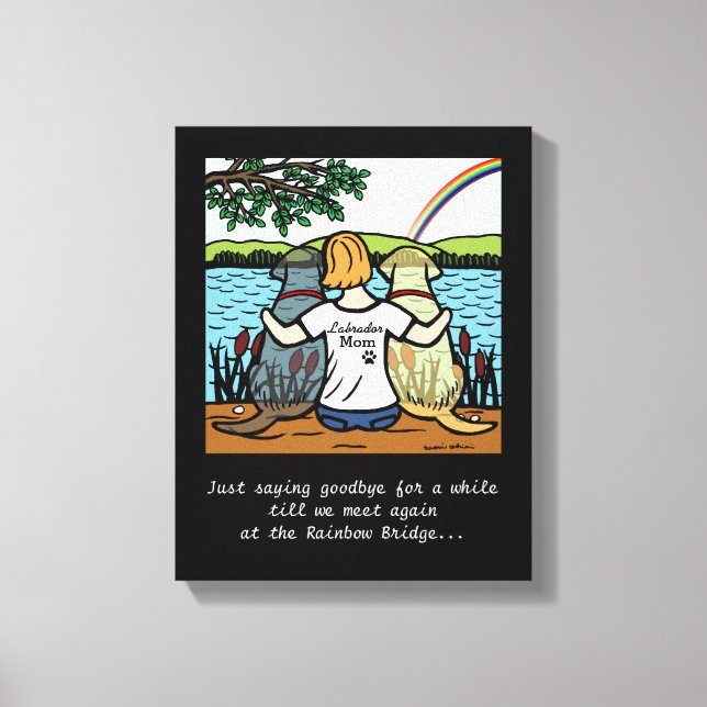 Jaune et noir Labrador Angles et maman 3 toile (Recto)