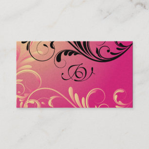 Jaune et rose de monogramme de carte de visite de