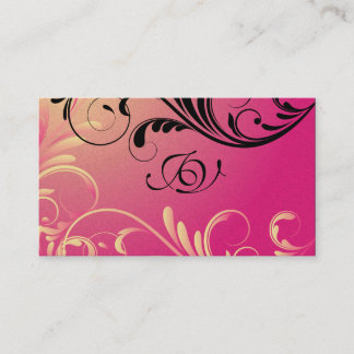 Jaune et rose de monogramme de carte de visite de
