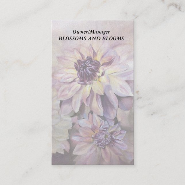JAUNE ET VIOLET DAHLIA CARTES DE VISITE PERSONNALI (Devant)