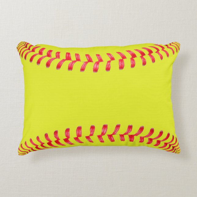 Jaune Fastpitch Softball Coussin Accent Chambre (Devant)