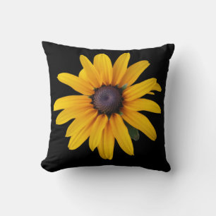 Jaune Fleur Noir Photo Jaune Oreiller