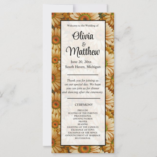 Jaune floral jaune tournesol jaunes marguerites (Devant)