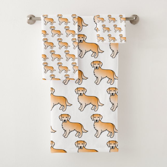Jaune Golden Retriever Motif de dessin de chien (En situation)