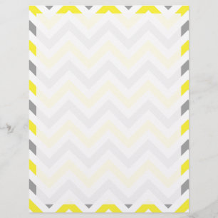 Jaune, Gris Dk What Grand Motif Chevron ZigZag