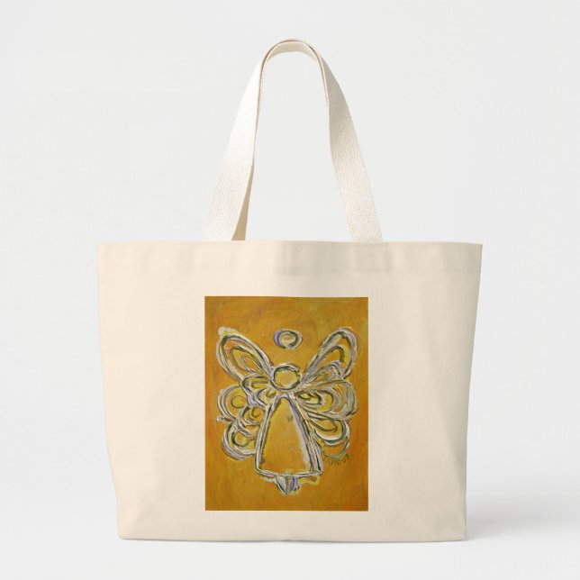 Jaune Guardian Angel Art Sac fourre-tout personnal (Devant)