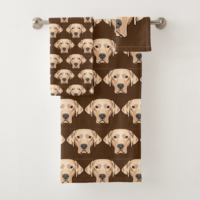 Jaune Lab Chien Design Ensemble de serviettes de b (En situation)