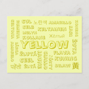 Jaune - Langues de couleur sur cartes postales