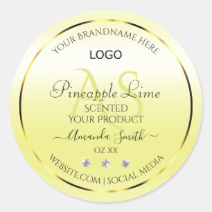 Jaune moderne Étiquette Bijoux Monogramme Logo