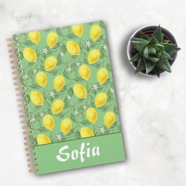 Jaune motif citron vert nom planificateur (Créateur téléchargé)