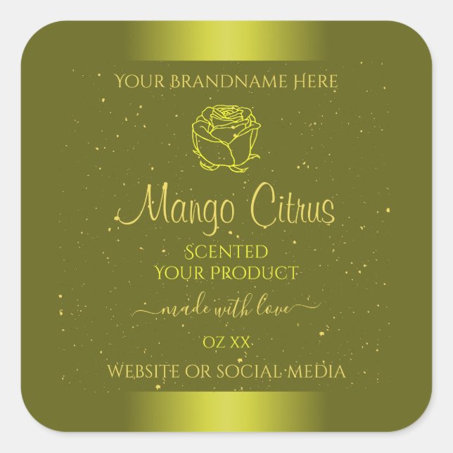 Jaune moutarde produit Étiquette Parties scintilla (Devant)