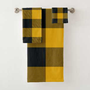 Jaune Noir Rustique Buffalo Plaid Carreaux à carre