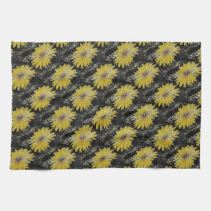 Jaune, or et noir, Gerber Daisy serviette de cuisi