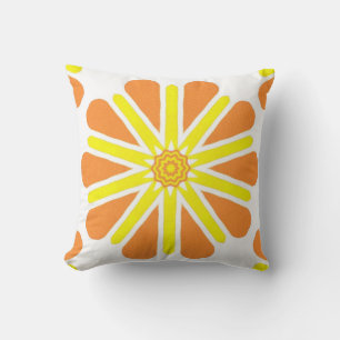 Jaune Orange énergie Soleil Burst Coussin Kaleidos