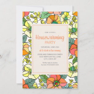 Jaune Orange Rétro Vintage Floral Chauffage Maison