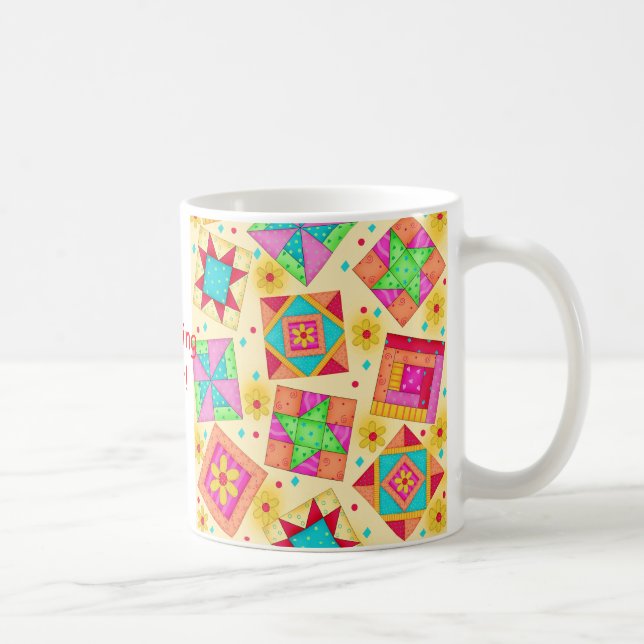Jaune Patchwork Quilg Mug (Droite)