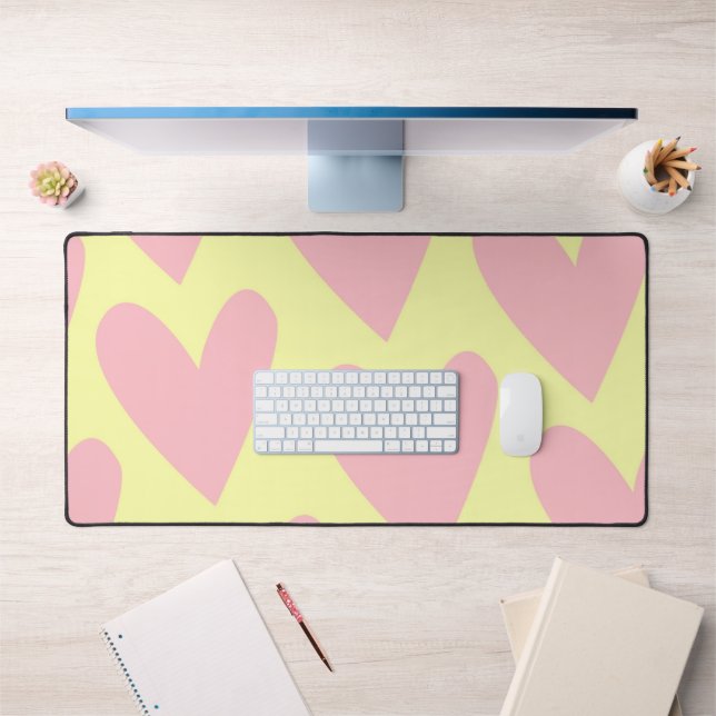 Jaune rose mignon Coeur simple Motif Y2K (Bureau 1)