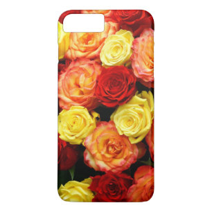 Jaune rouge orange Roses iPhone X Coque à peine là