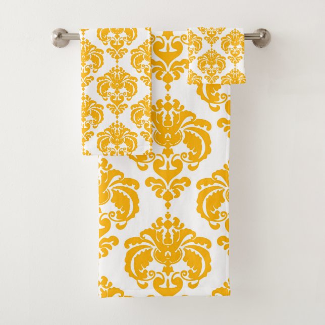 Jaune Soleil Clair & Damask Royal Glam Blanc (En situation)