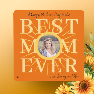 Jaune soleil moderne photo personnalisée Fête des 