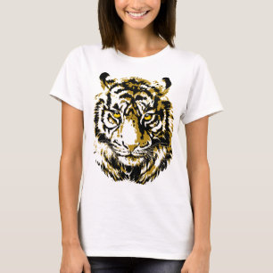 Jaune tigre   T-shirt couleur Tiger Face