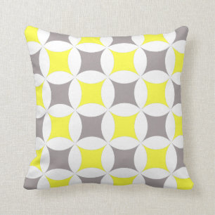 Jaune turquoise un coussin décoratif de motif gri