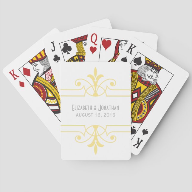 Jaune v2 Fancy Cartes de Jeu Ornementales (dos)