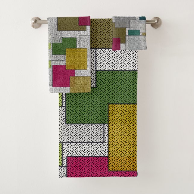 Jaune vert géométrique rétro tendance (En situation)