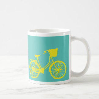 Jaune vintage/Teal de tasse de bicyclette