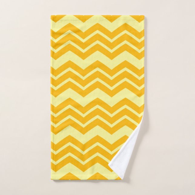 Jaune Zigzag Chevron Design Motif (Serviette à main)
