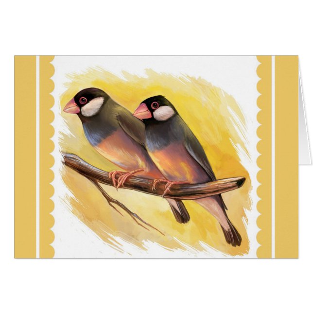 Java Sparrow finition peinture réaliste (Devant horizontal)