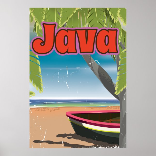 Java vintage travel poster (Devant)