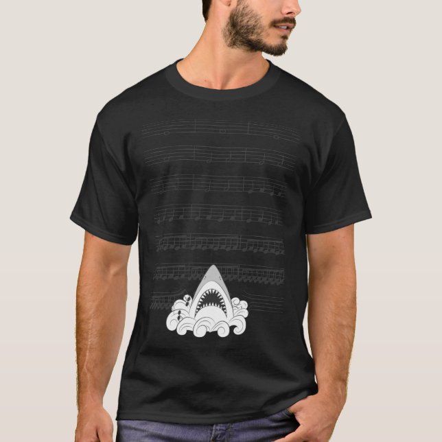 JAWS chansons feuille de musique classique T-shirt (Devant)