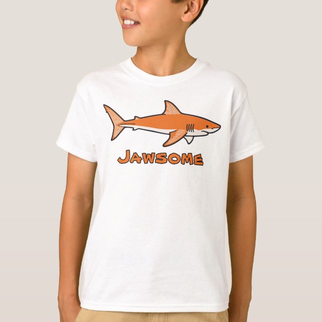 Jawsome orange Shark Kids T-Shirt (Devant)
