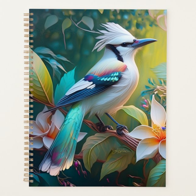 Jay à ailes Turquoises en berceau (Devant)