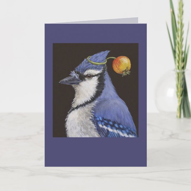 Jay bleu avec carte de pommes crabe (Devant)