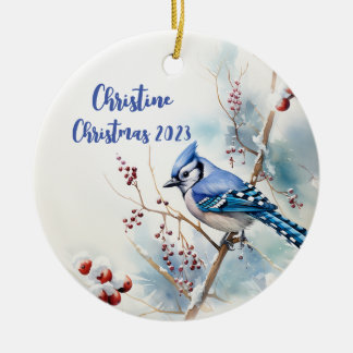 Jay bleu Ornement de Noël personnalisé