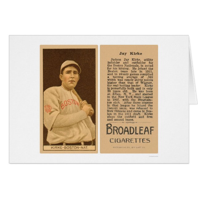 Jay Kirke Braves Baseball 1912 (Devant horizontal)