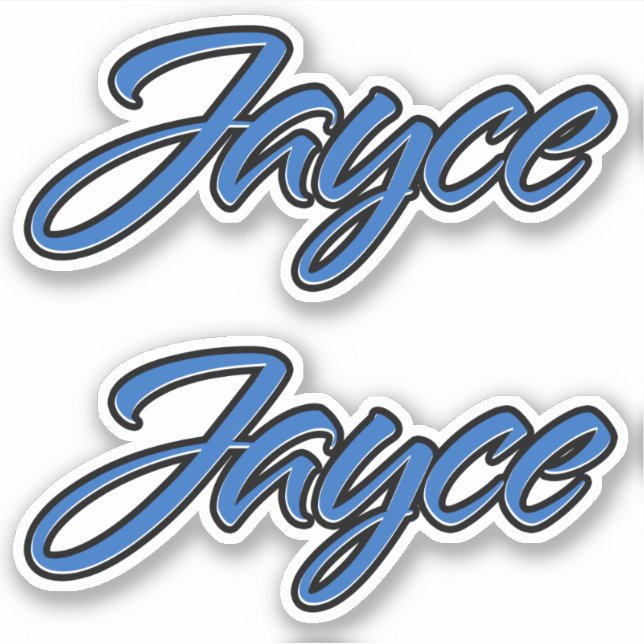 Jayce Name Blue Autocollant Sticker Stickerset (Devant)