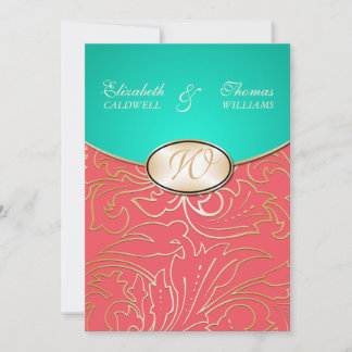 Jazmene Golden Filigree Faire-part de mariage