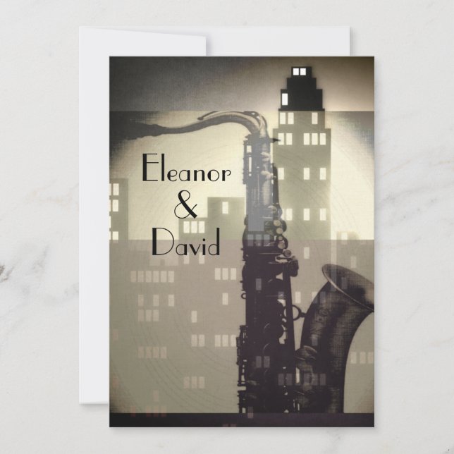 Jazz Age Art déco invitations personnalisées de ma (Devant)