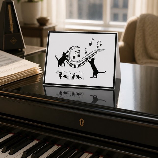Jazz Cats | Carte de vœux pliée piano (Créateur téléchargé)