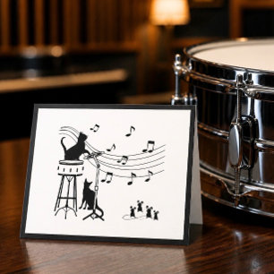 Jazz Cats Carte de voeux pliée tambour