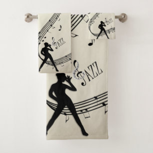 Jazz Dance Golden Music Mint Serviette de bain