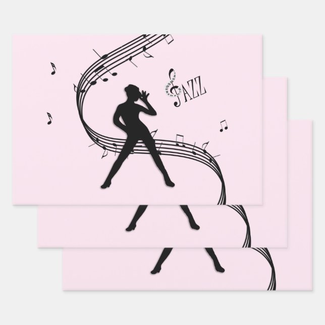 Jazz Dance Pink Music Enveloppement Papier (Lot)