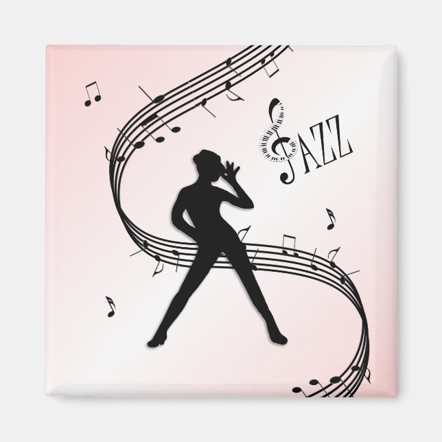 Jazz Dance Pink Music Magnet (Devant)